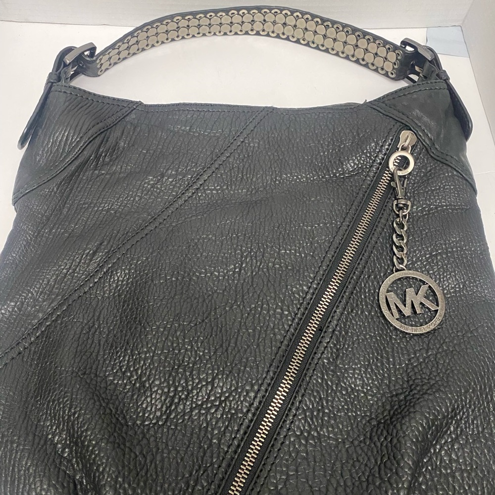 Michael Kors Mickey Black Textured Pebbled Leather Bag with Studded Handle NWOT
